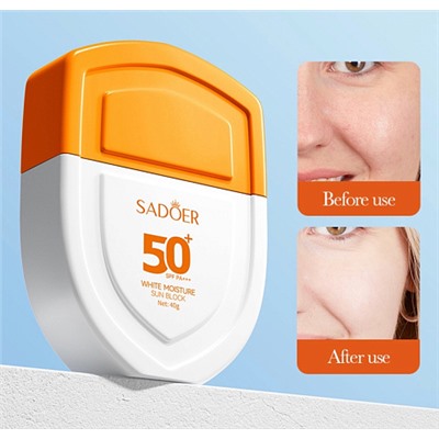 SADOER Солнцезащитный отбеливающий крем SUN BLOCK White Moisture 50+ SPF PA+++ 40гр