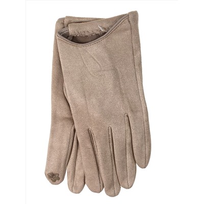 Укороченные женские велюровые перчатки, цвет песочный