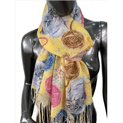 Легкий палантин-шарф с узором , мультицвет