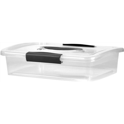 Ящик для хранения Vision 5л 37х27,4х9,5см с защелками и ручкой, прозрачный кристалл (уп.6)