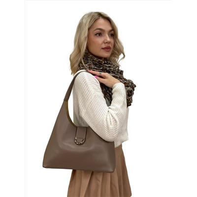 Женская сумка шоппер из натуральной кожи, цвет серо-бежевый