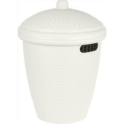 Корзина для белья 30л Keeplex Rattan 38х38х50,7см белое облако (уп.5)