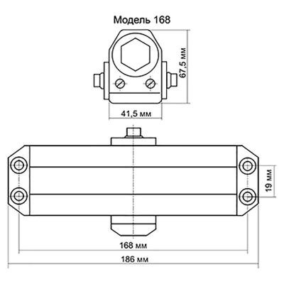 KORAL Доводчик дверной, морозоустойчивый, HD-168 (60-80кг) белый