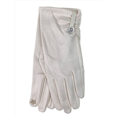 Женские демисезонные перчатки из велюра, цвет белый