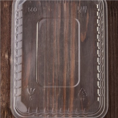 Контейнер пластиковый одноразовый «Южуралпак», КР-179, 500 мл, 17,9×13,2×3,7 см, цвет прозрачный