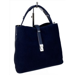 Женская сумка из натуральной замши и искусственной кожи, цвет синий