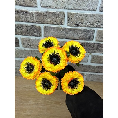 Цветы искусственные декоративные Клематис резной лепесток (6 цветков) 37 см