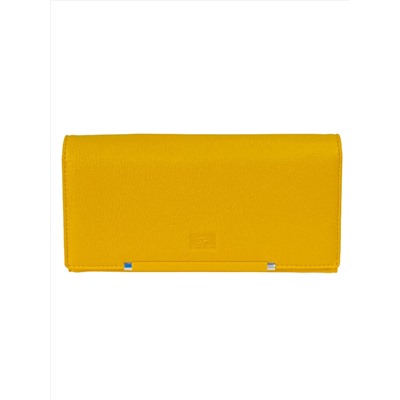 Женское портмоне из натуральной кожи, цвет желтый