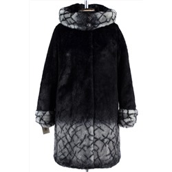 02-1251 Пальто шуба искусственная женская SALE Искусственный мех серо-черный
