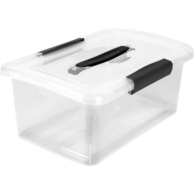 Ящик для хранения Vision 9л 37х27,4х14,8см с защелками и ручкой, прозрачный кристалл (уп.6)