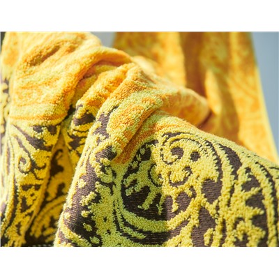 Полотенце махровое Oriental gold, орнамент, желтый