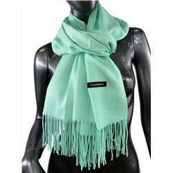 Однотонный шарф-палантин из кашемира, цвет зелёная мята