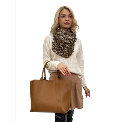 Женская сумка шоппер из натуральной кожи, цвет коричневый