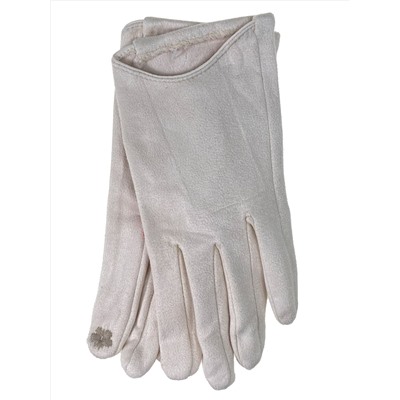 Укороченные женские велюровые перчатки, цвет белый