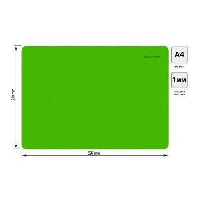 Доска для лепки А4 "Neon" пластик 1мм Зеленая 957009 (1180999) SILWERHOF {Россия}