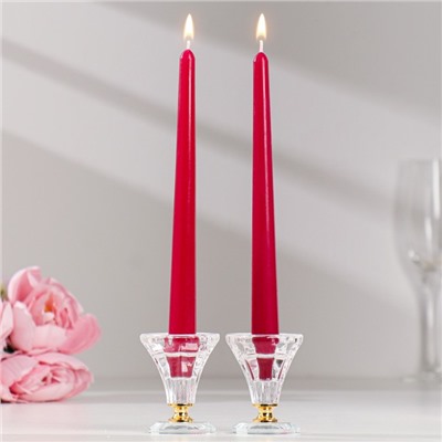 Набор свечей античных ароматических "Вишня", 2,3х 24,5 см, 5 ч, 55 г, 2 штуки, бордовый
