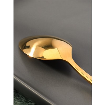 Ложка чайная из нержавеющей стали Magistro «Лин GOLD», длина 16 см, на подвесе, цвет золотой