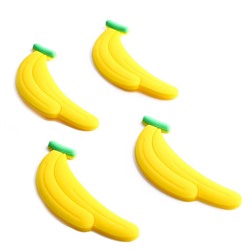 Декор силикон «Бананы» набор 4 шт., размер 1 шт. — 2,5 × 6,5 × 0,3 см, клеевые подушечки
