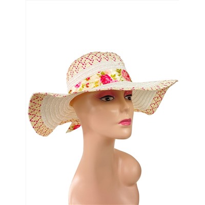Летняя женская соломенная шляпа, цвет белый и молочный