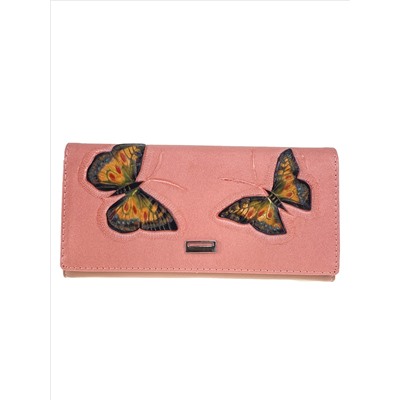Женский кошелёк-портмоне из искусственной кожи, цвет розовый