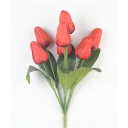 Тюльпан в букете, искусственный, 7 голов, красный