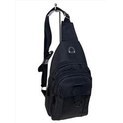 Мужская сумка-слинг из текстиля, цвет черный