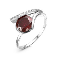 Серебряное кольцо с фианитом цвета гранат 180