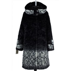 02-1270 Пальто шуба искусственная женская Искусственный мех черно-серый