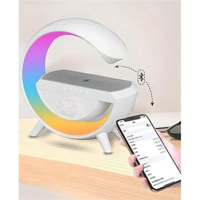 Настольная Bluetooth колонка с зарядным устройством LED Wireless Charging Speaker