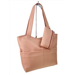 Женская классическа сумка из искусственной кожи, цвет пудра