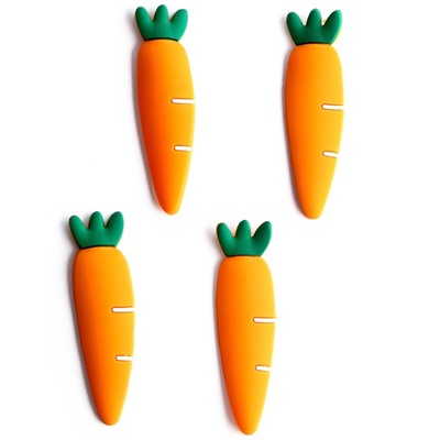 Декор силикон «Морковь» набор 4 шт., размер 1 шт. — 1,6 × 6 × 0,3 см, клеевые подушечки