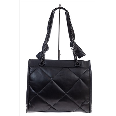 Стильная женская сумка из искусственной кожи, цвет черный