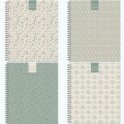 Тетрадь  96л клетка на спирали "Green Brown Pattern" 3102-96 Полином {Россия}