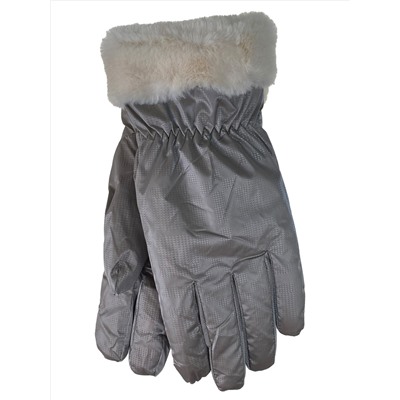 Женские перчатки утепленные, цвет светло серый