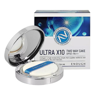 Enough Пудра для лица с коллагеном Premium Ultra X10 Two Way Cake SPF50+