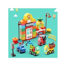 Конструктор Feelo 105 дет. Машинки (пластик, в коробке, от 3 лет) FL1649, (Huada Toy Co.,Ltd)