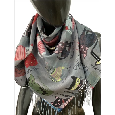 Легкий платок-шарф с принтом, цвет мультицвет