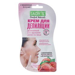 КРЕМ ДЛЯ ДЕПИЛЯЦИИ LADY S COMFORT NATURALS ДЕЛИКАТНЫЙ, ДЛЯ УДАЛЕНИЯ ВОЛОС НА ЛИЦЕ, 10 МЛ