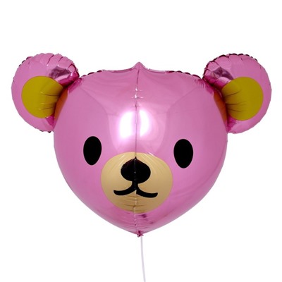 Шар фольгированный 23" «Голова мишки», цвет розовый