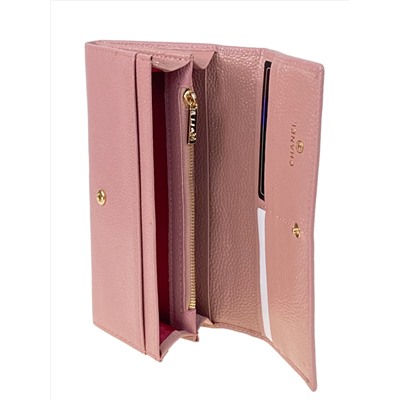 Женское портмоне из натуральной кожи, цвет розовый