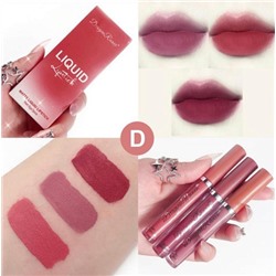 Набор водостойких жидких матовых помад Dragon Ranee Liquid Lipstick 3 шт (Набор D)