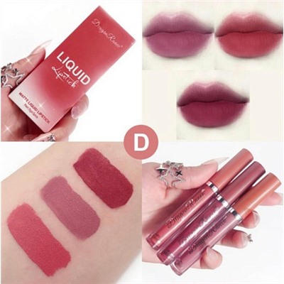 Набор водостойких жидких матовых помад Dragon Ranee Liquid Lipstick 3 шт (Набор D)