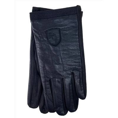 Мужские перчатки комбинированные, цвет черный
