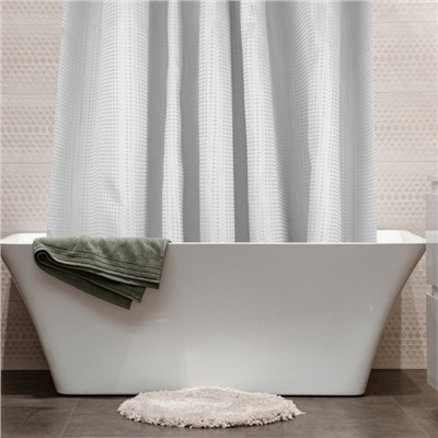 Штора для ванны «Каприз», размер 180х200 см, цвет белый