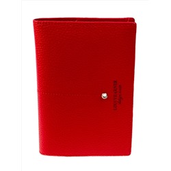 Обложка для паспорта из натуральной кожи, цвет ярко красный
