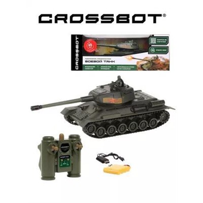 Машина На Радиоуправлении Crossbot Танк (звук, пульт, поворот башни 320°, инфракрасная пушка, аккумулятор, USB зарядное устройство, в коробке) 870625, (Guangdong Jaki Technology and Education Co.,Ltd.)