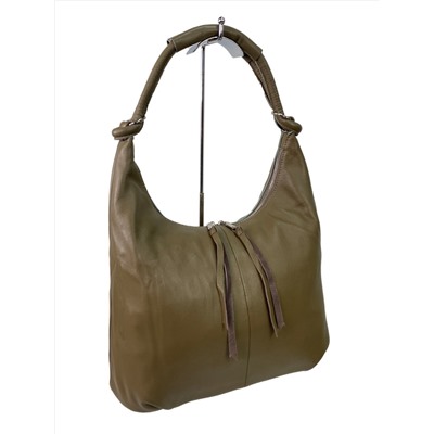 Женская сумка из натуральной кожи, цвет хаки