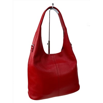 Женская сумка шоппер из натуральной кожи, цвет красный
