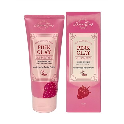 УЦЕНКА! GRACE DAY - ПЕНКА ДЛЯ УМЫВАНИЯ С РОЗОВОЙ ГЛИНОЙ PINK CLAY ANTI-TROUBLE FACIAL FOAM, 180 ML