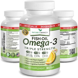 Nature's Branch | Omega 3 Fish Oil - 2500 мг, 60 Капсул (2капс)